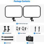 NEEWER RGB168 Diffused LED Video Light with Light Stand - 2 Pack