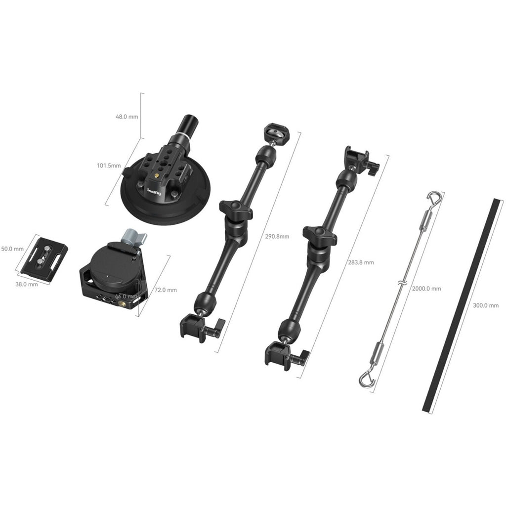 SmallRig All-in-One 4-Arm Suction Cup Camera Mount Kit for Vehicle Shooting SC-15K