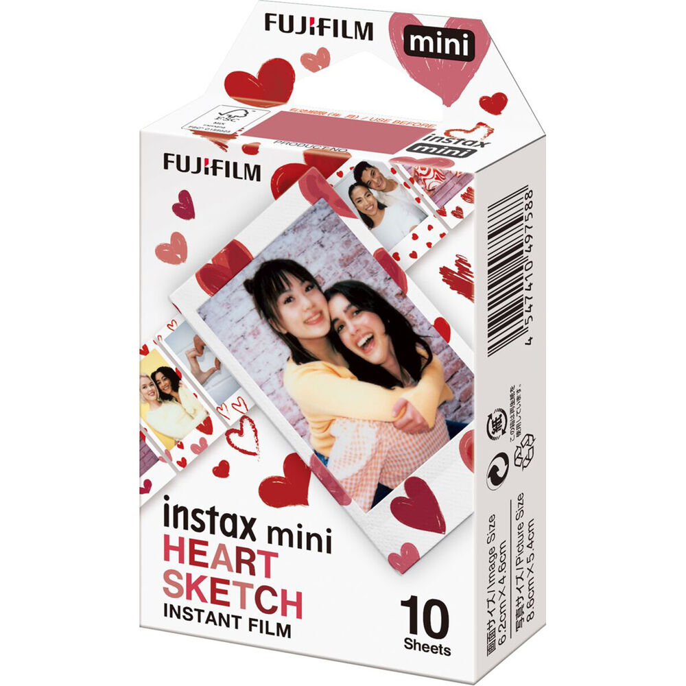 Fujifilm INSTAX Mini Heart Sketch Film 10 Pack