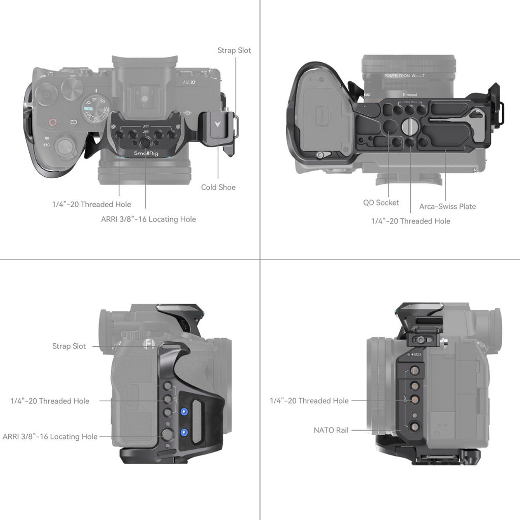 SmallRig "Rhinoceros" Basic Cage Kit for Sony Alpha 7R V / Alpha 7 IV / Alpha 7S III 3708