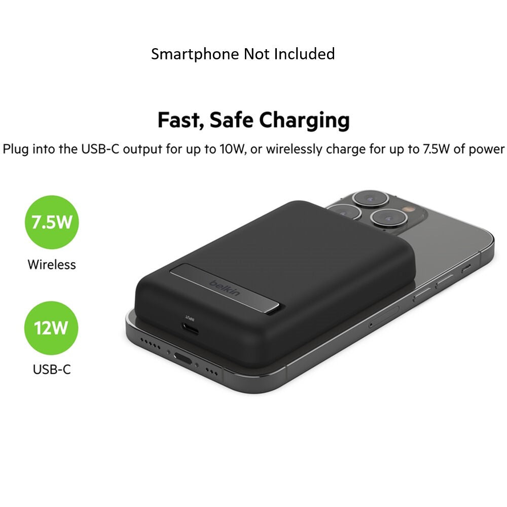 Belkin BoostCharge 5K Magnetic Wireless Power Bank with Stand (Black)