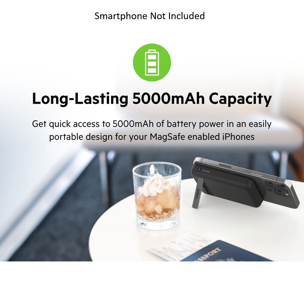  Belkin BoostCharge 5K Magnetic Wireless Power Bank with Stand (Black)