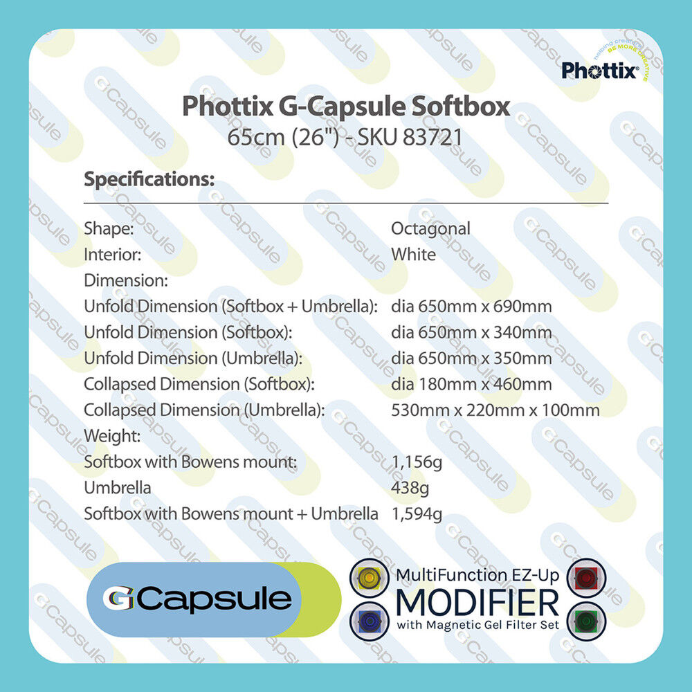 Phottix - G-Capsule Octagon Softbox Kit-65cm 