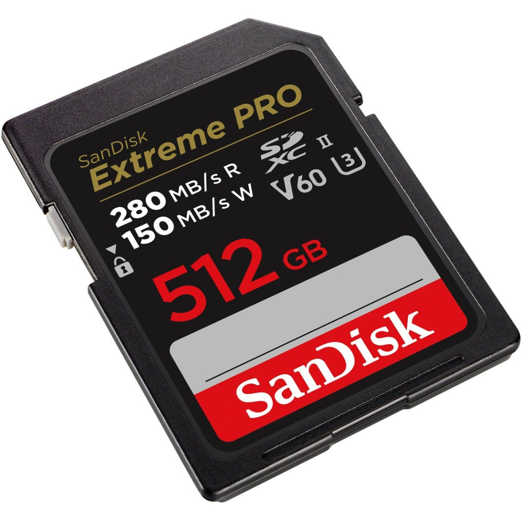 SanDisk Extreme Pro SDXC 512GB 280MB/s R 100MB/s V60 U3 C10 UHS-II Card