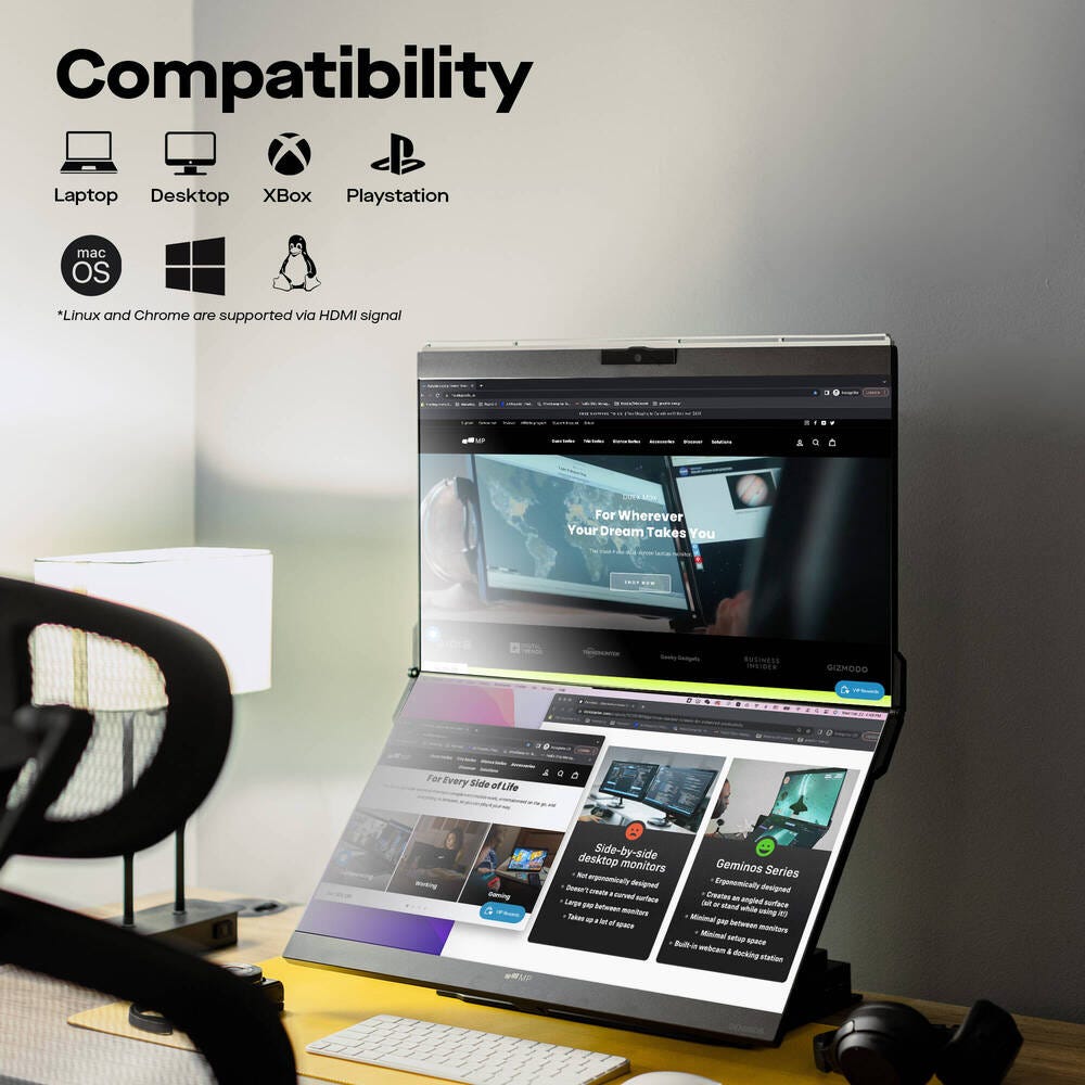 Mobile Pixels Geminos T Dual 24" Stacked Monitor