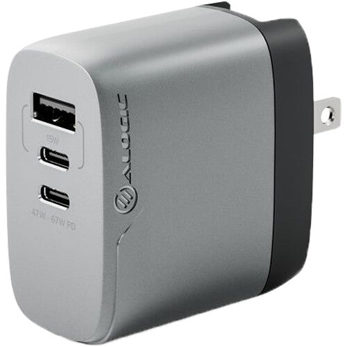 ALOGIC 3X67 Rapid Power 67W Multi Country GaN Charger - Space Grey