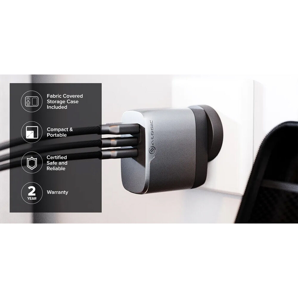 ALOGIC 3X67 Rapid Power 67W Multi Country GaN Charger - Space Grey