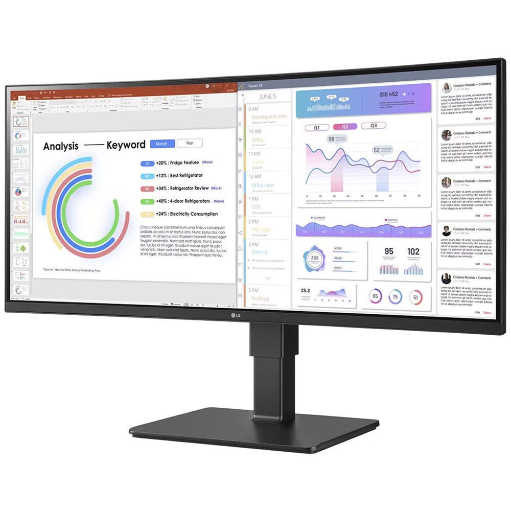 LG 34BQ77QC 34" QHD IPS Monitor with USB Type-C