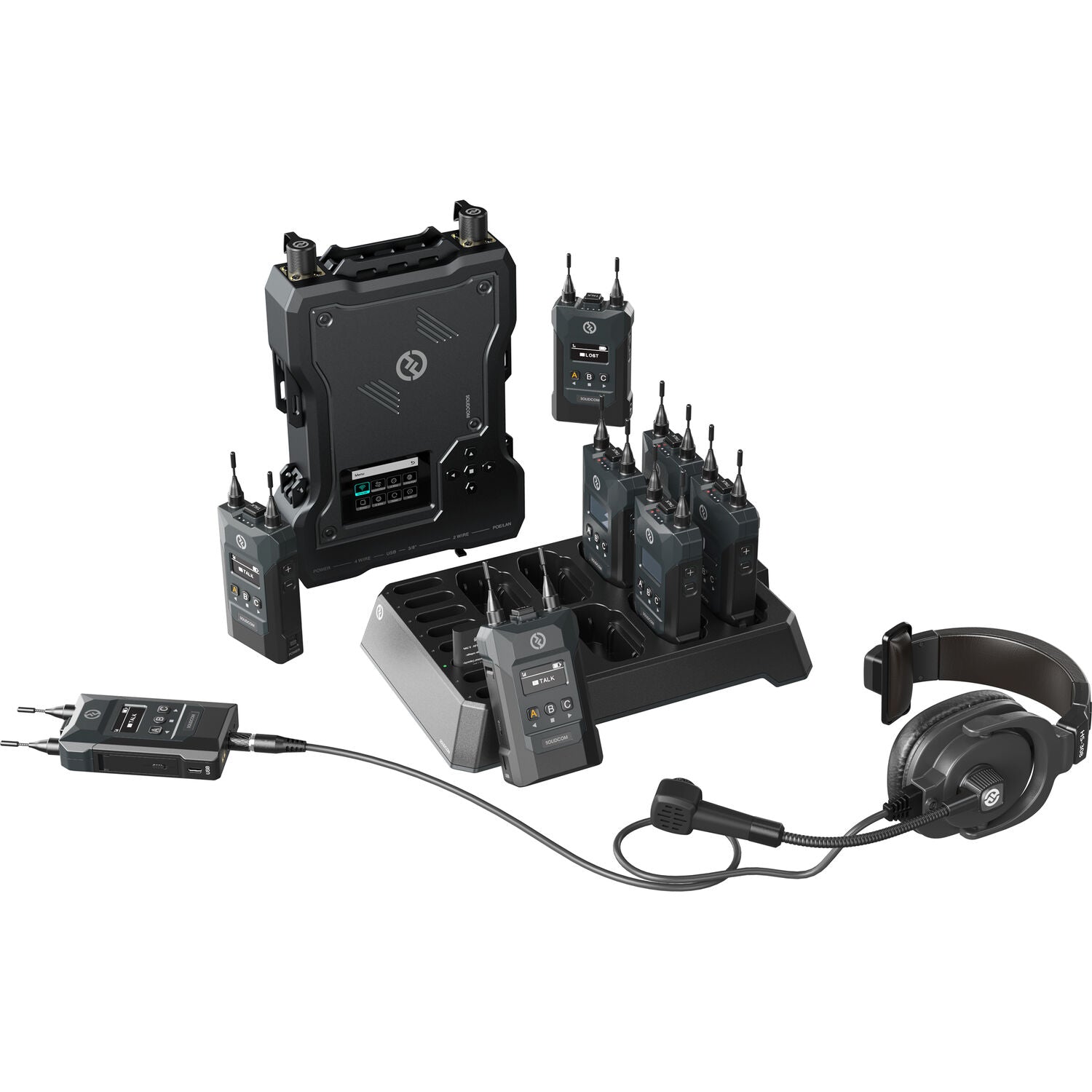 Hollyland Solidcom M1 Full-Duplex Wireless Intercom Solution - 8 Beltpacks