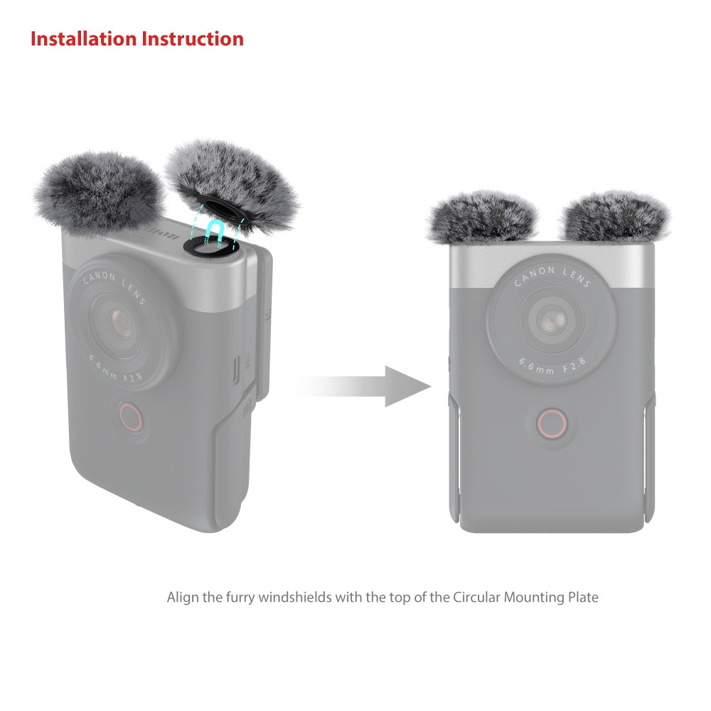  SmallRig Furry Windshield for Canon PowerShot V10 4177 