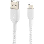 Belkin 2m USB-A to USB-C Braided Cable (White) 