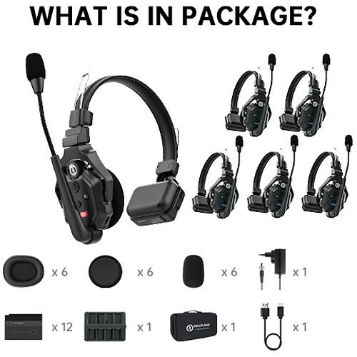 Hollyland Solidcom C1-6S Full Duplex Wireless Intercom System with 6 Headsets