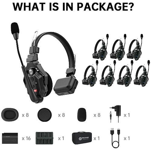 Hollyland Solidcom C1-8S Full-Duplex Wireless DECT Intercom System with 8