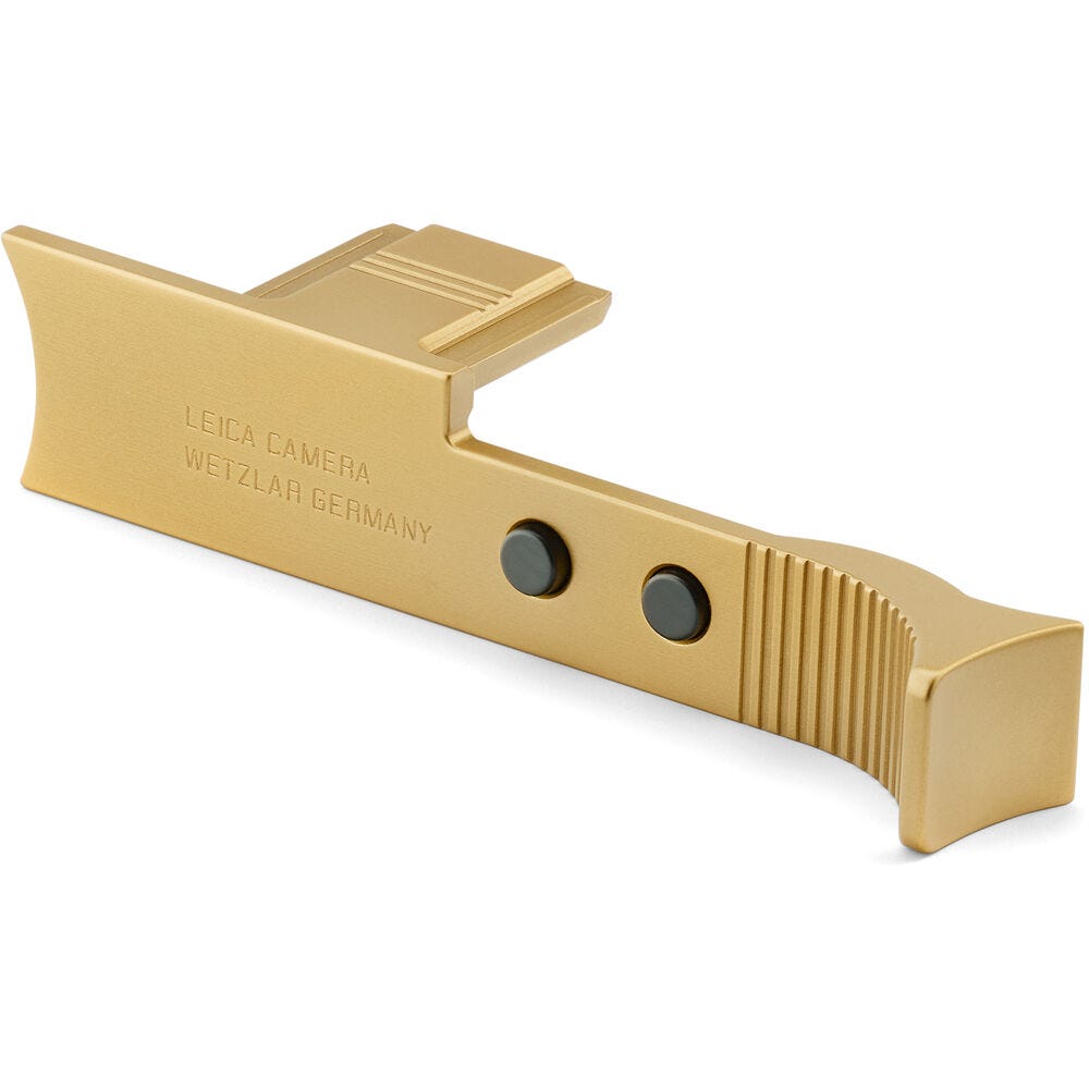 Leica Thumb support Q3, brass, blasted finish 