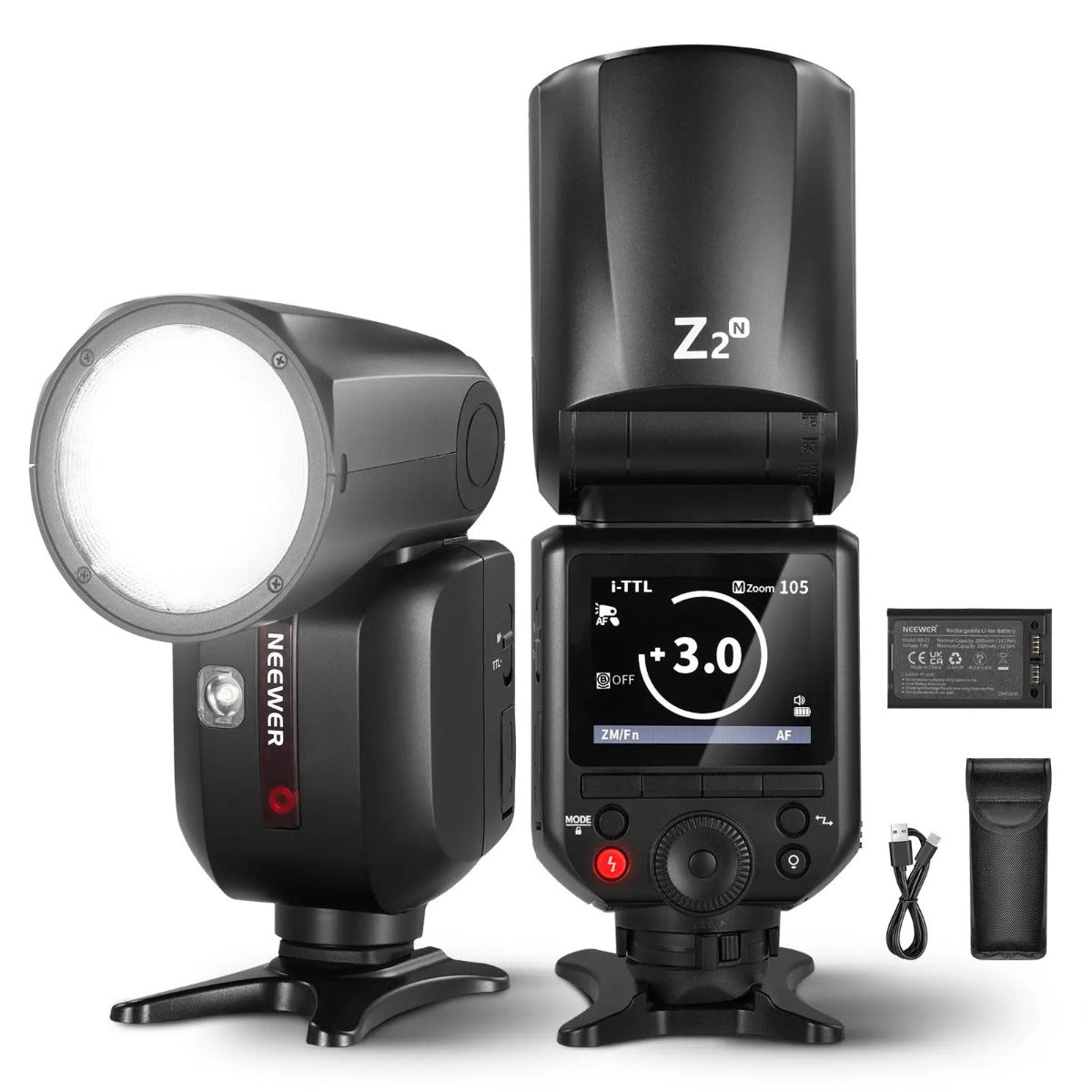 NEEWER Z2-N TTL Round Head Flash Speedlite with Lithium Battery - Nikon