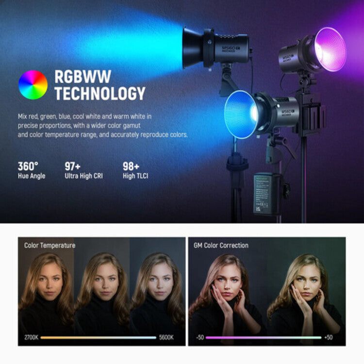 NEEWER MS60C RGB LED Video Light with App Control v2