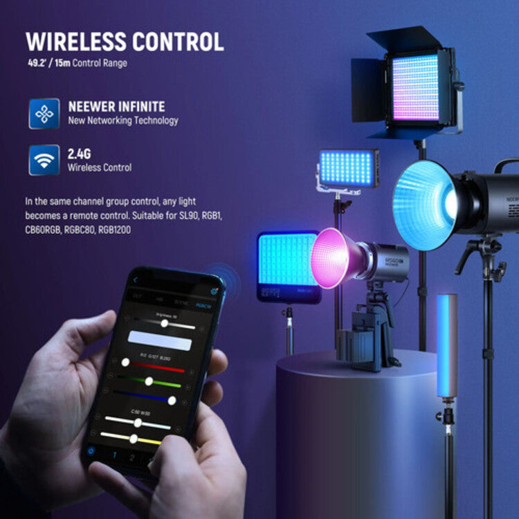 NEEWER MS60C RGB LED Video Light with App Control v2