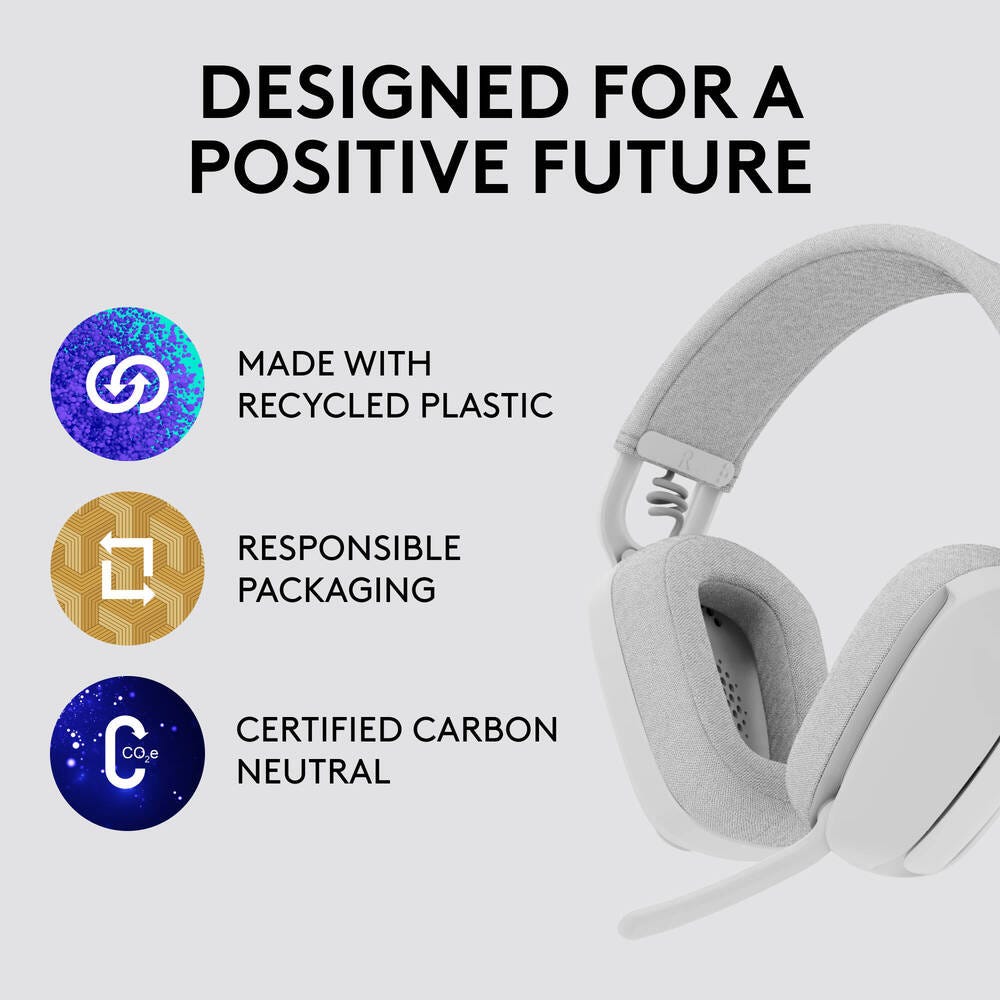 Logitech Zone Vibe 100 Wireless Headset (Off White)