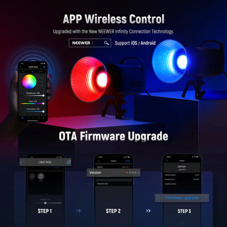 NEEWER CB60 RGB LED Video Light with App Control