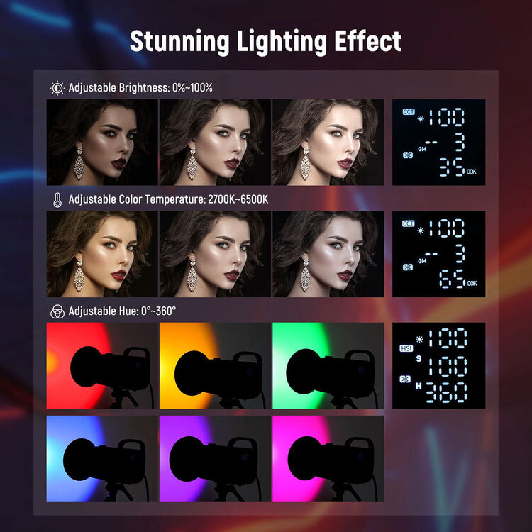 NEEWER CB60 RGB LED Video Light with App Control