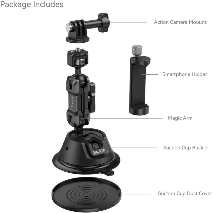 SmallRig Portable Suction Cup Mount Support Kit for Action Cameras/Mobile Phones SC-1K