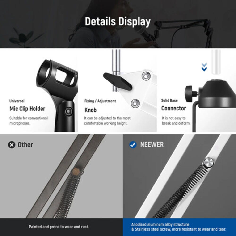 NEEWER NW-35 Adjustable Microphone Boom Arm