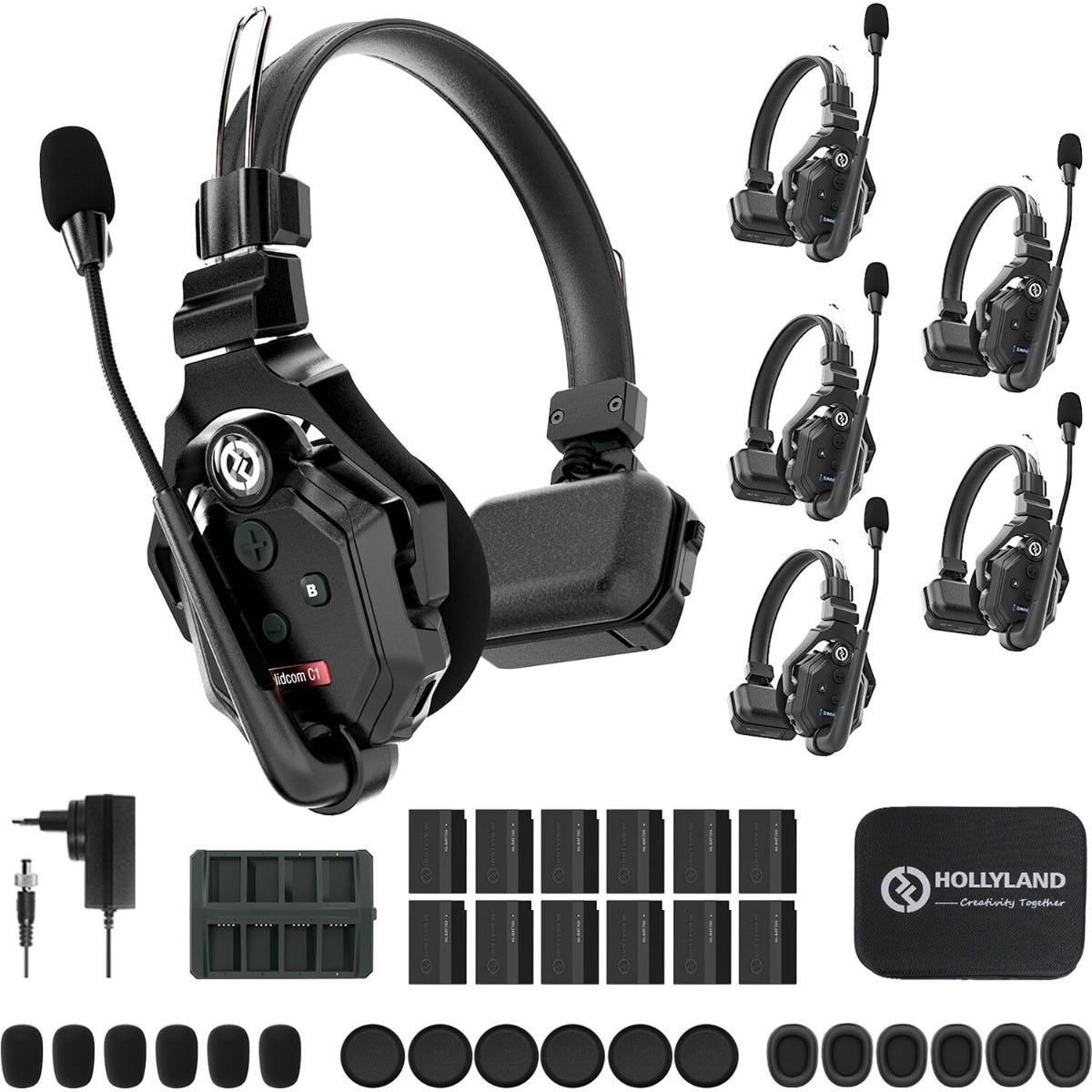 Hollyland Solidcom C1-6S Full Duplex Wireless Intercom System with 6 Headsets