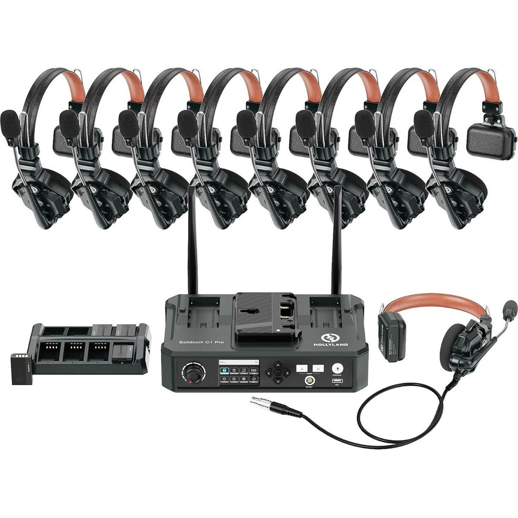 Hollyland Solidcom C1 Pro Full-Duplex ENC Intercom System with 9X Headsets & Hub