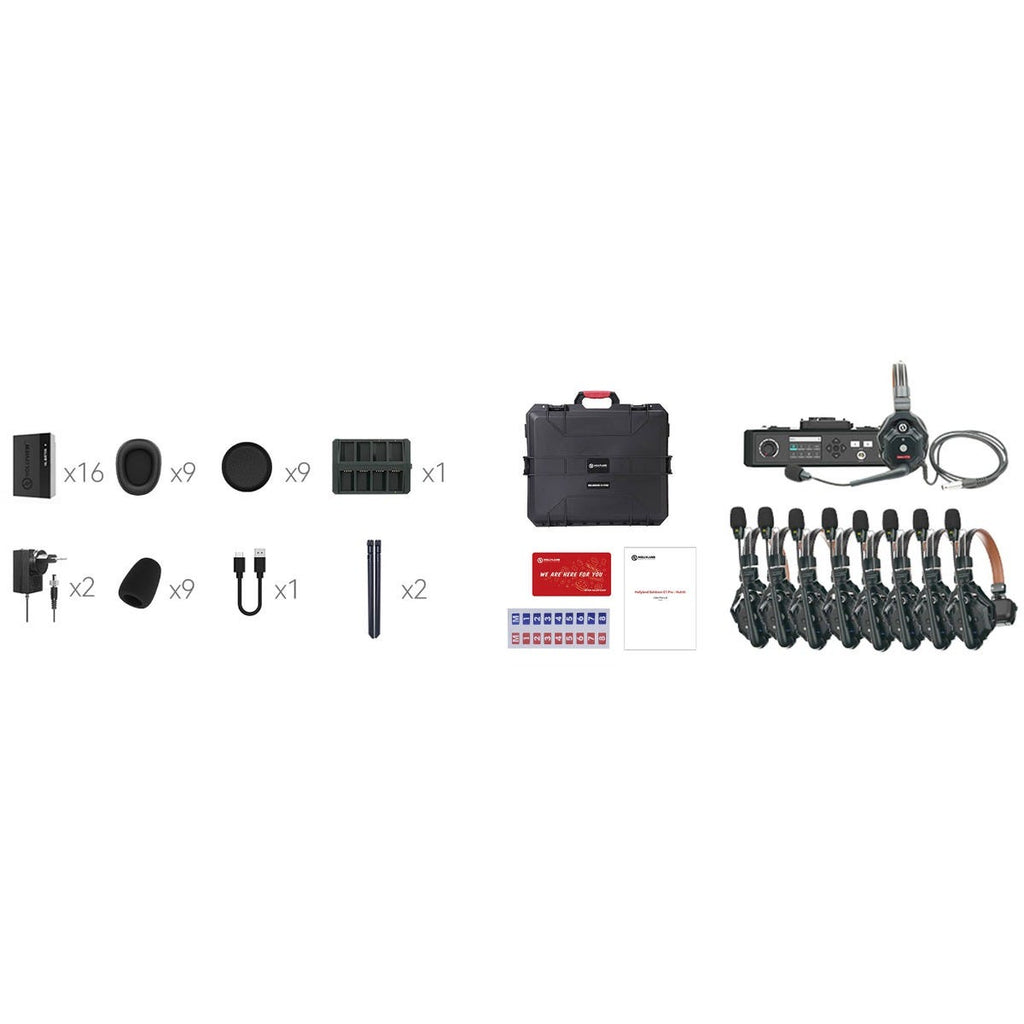 Hollyland Solidcom C1 Pro Full-Duplex ENC Intercom System with 9X Headsets & Hub