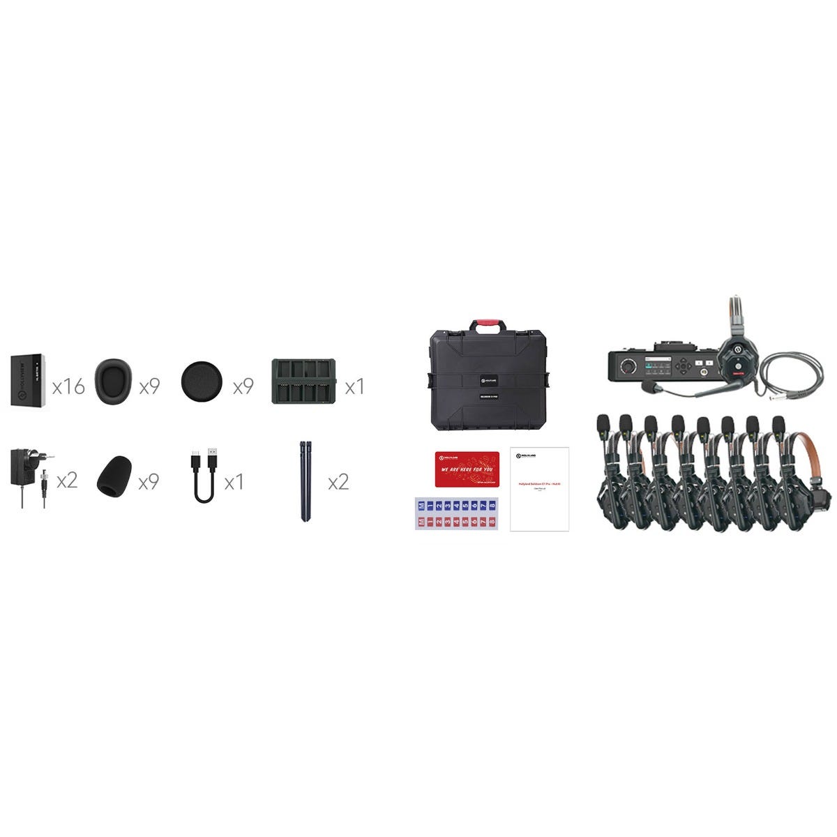 Hollyland Solidcom C1 Pro Full-Duplex ENC Intercom System with 9X Headsets & Hub
