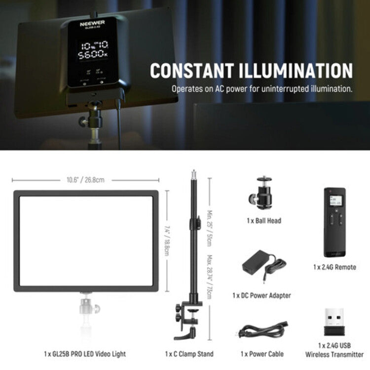 NEEWER GL25B Side Light Panel Lights