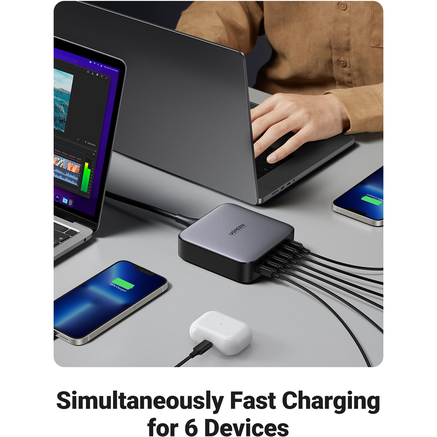 Ugreen Nexode 200W USB-C GaN 6 Ports Desktop Charger
