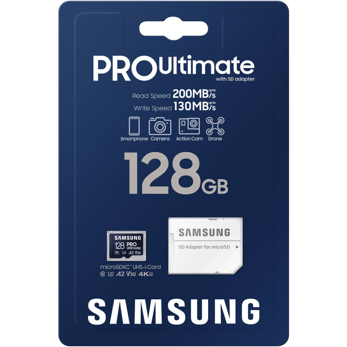 Samsung 128GB PRO Ultimate UHS-I microSDXC Card with SD Adapter 