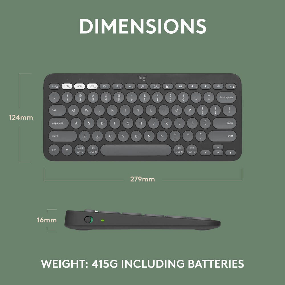 Logitech K380s Pebble Keys 2 (Tonal Graphite)