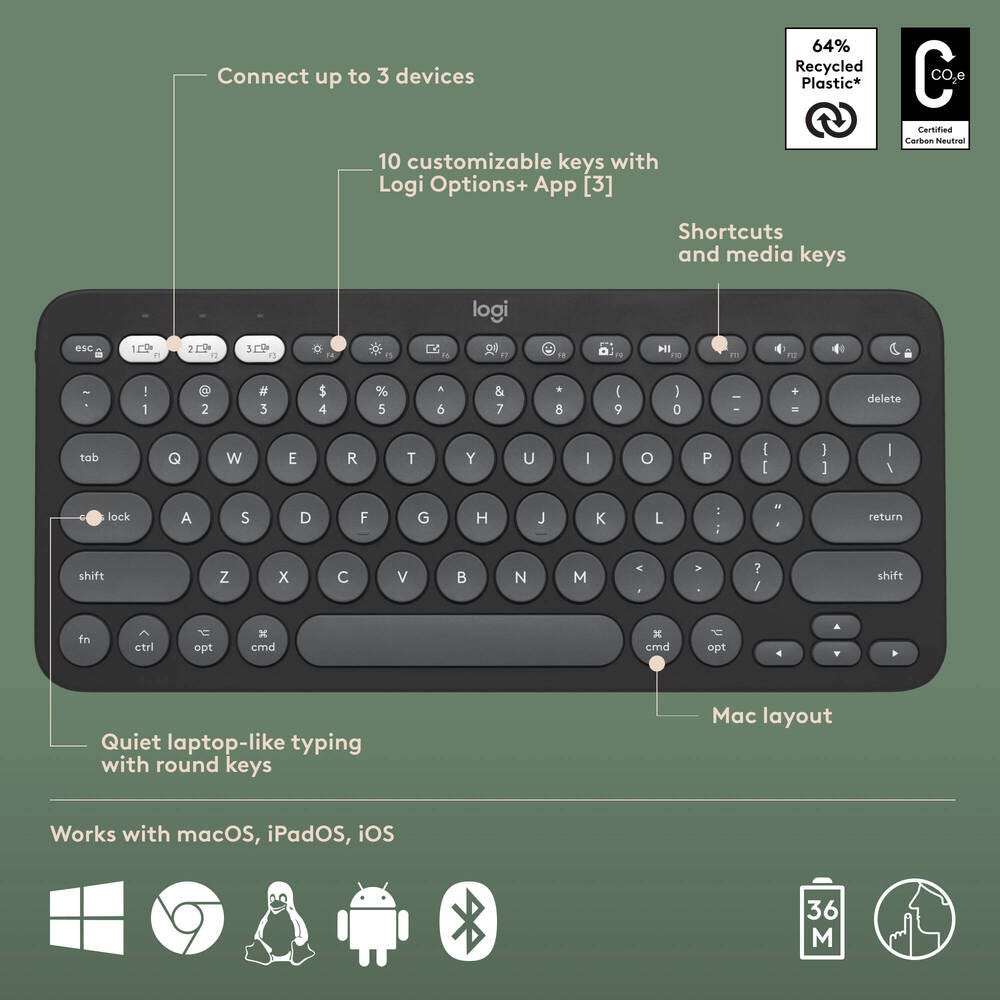 Logitech Pebble 2 Combo for MAC (Tonal Graphite)