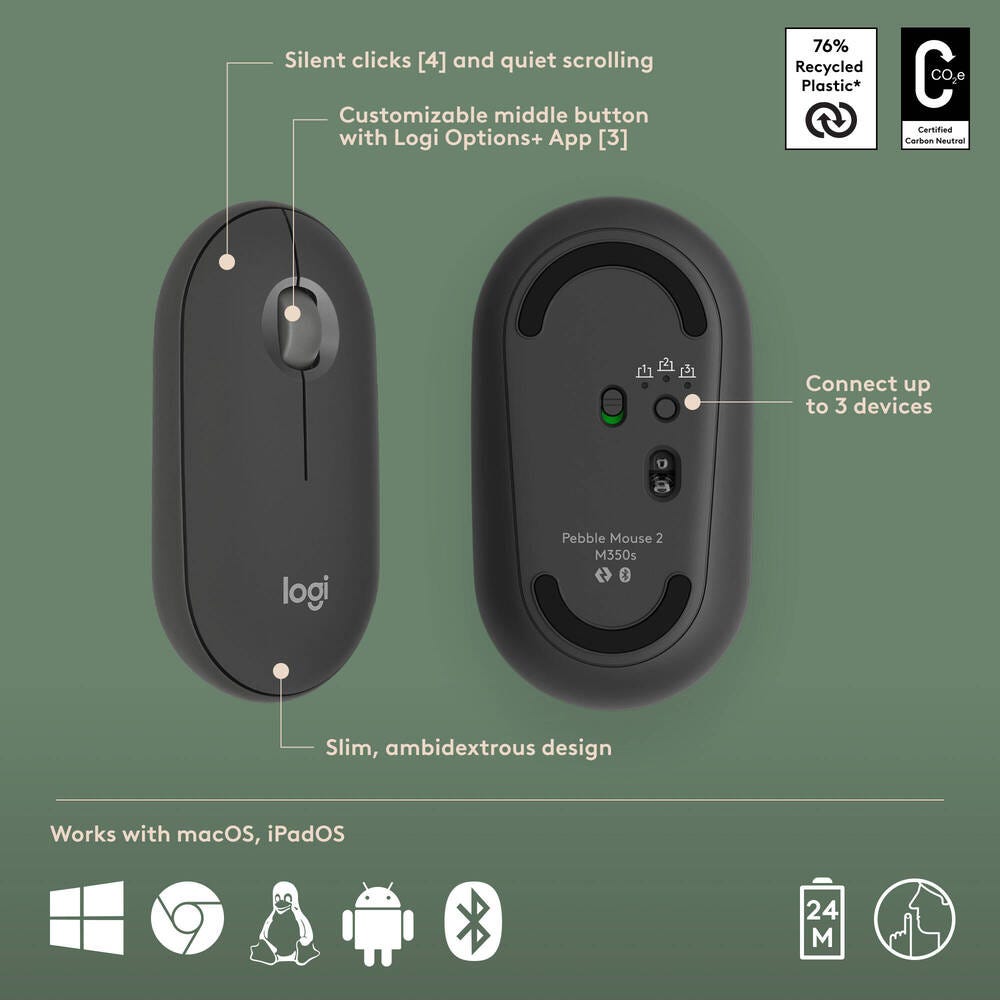 Logitech Pebble 2 Combo for MAC (Tonal Graphite)