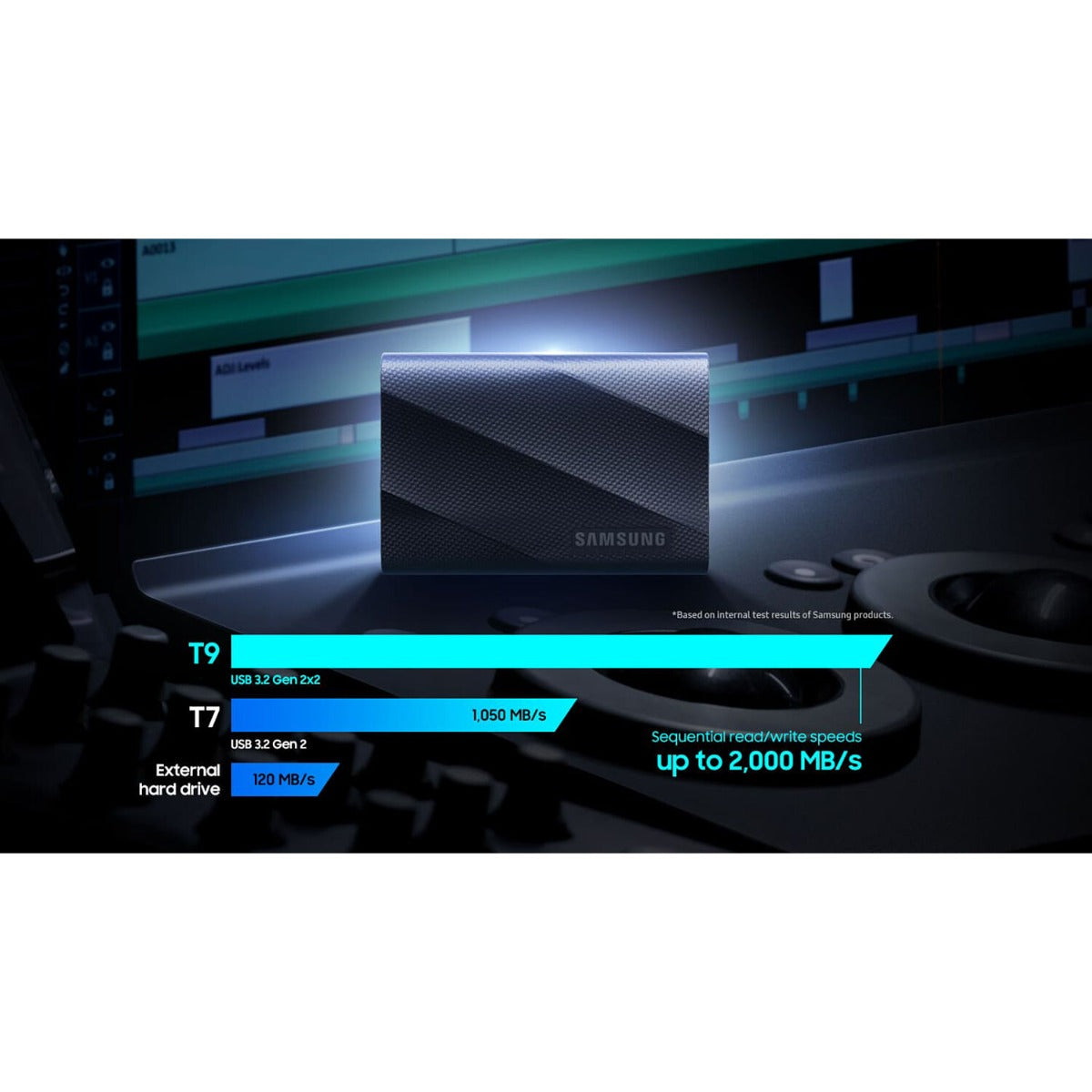 Samsung T9 2TB USB 3.2 Portable SSD (Black)