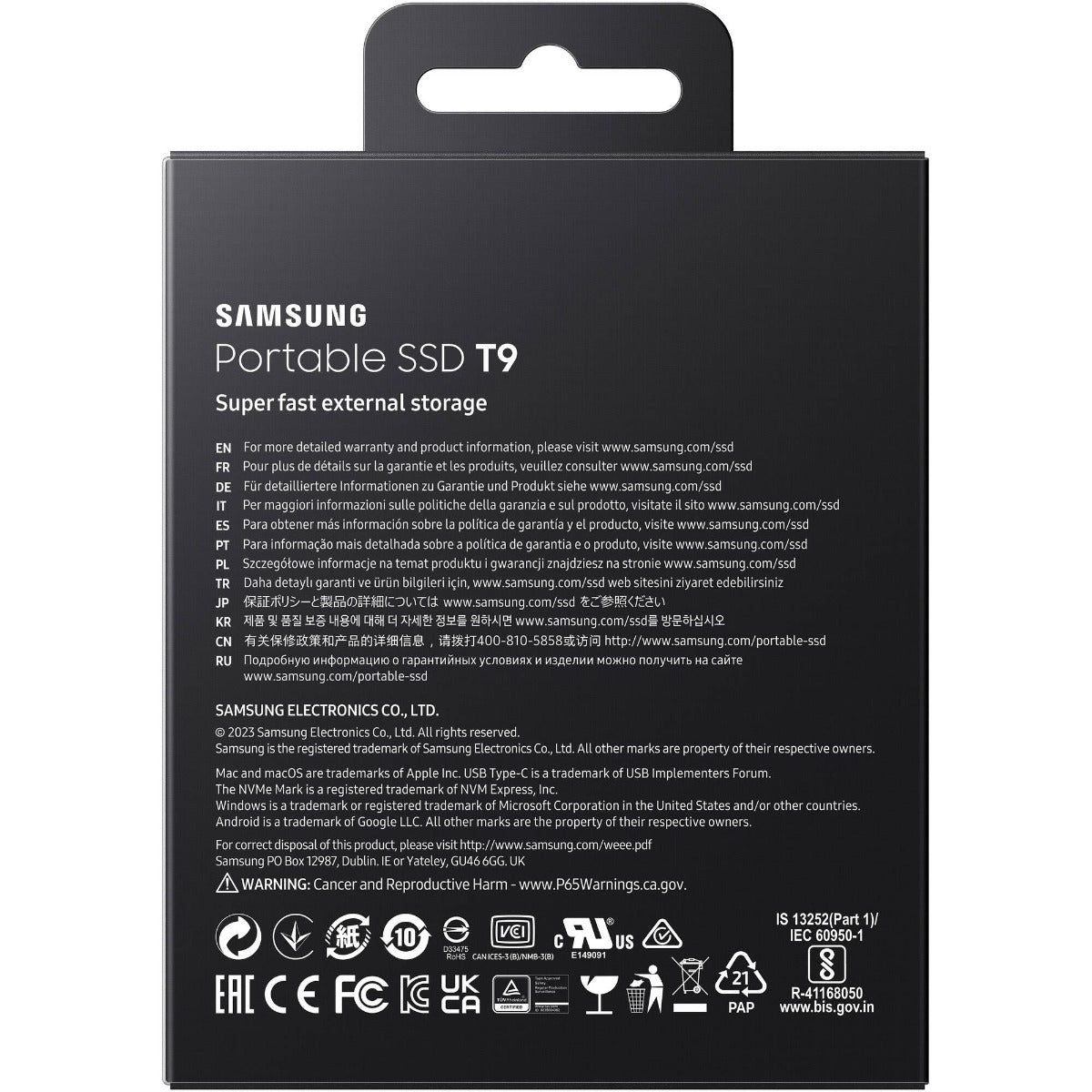 Samsung T9 1TB USB 3.2 Portable SSD (Black)