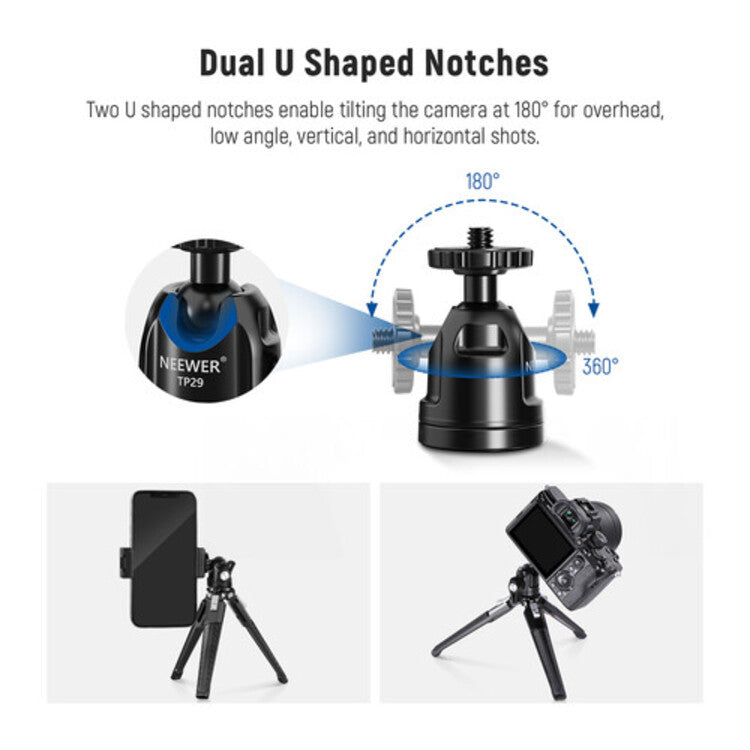 NEEWER TP29 Mini Desk Tripod with Ball Head