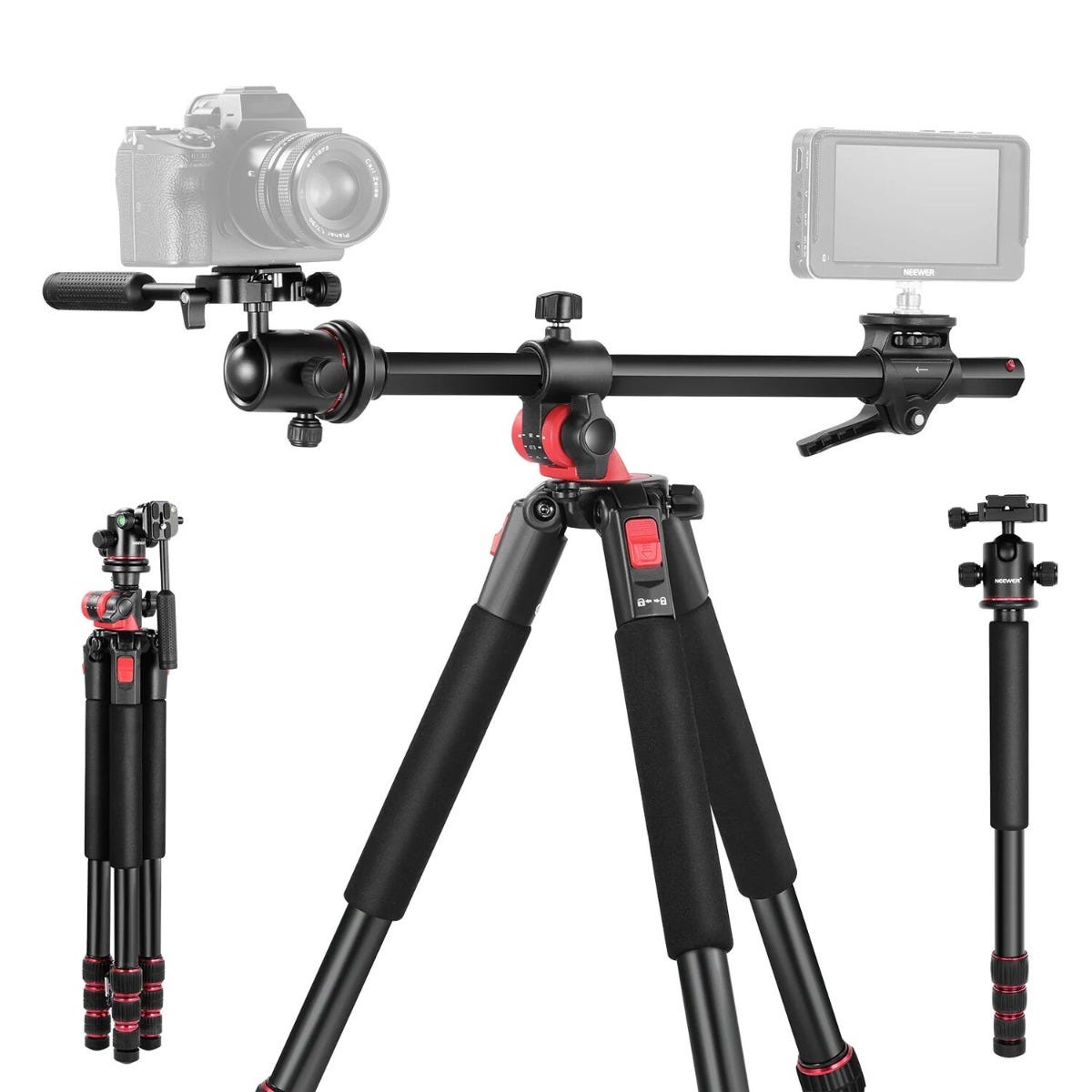 NEEWER TP27 1.85m Aluminium Horizontal Tripod for Dual Camera