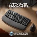 Logitech Wave Keys Wireless Ergonomic Keyboard (Graphite)
