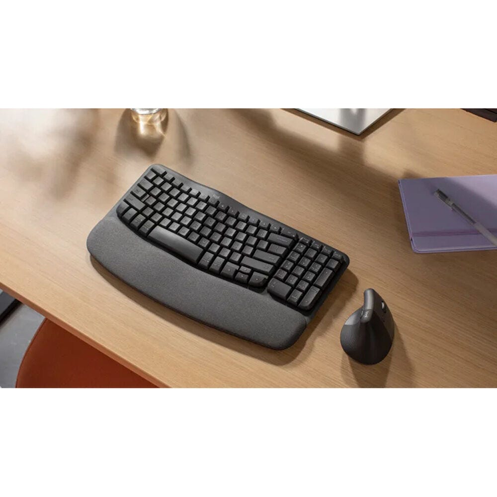 Logitech Wave Keys Wireless Ergonomic Keyboard (Graphite)