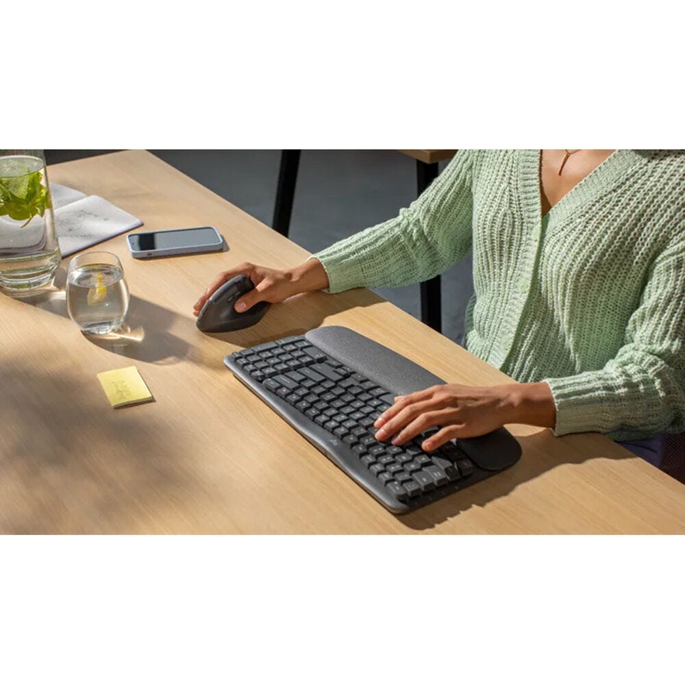 Logitech Wave Keys Wireless Ergonomic Keyboard (Graphite)