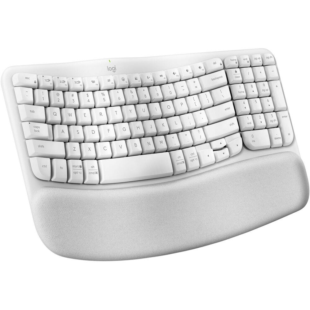 Logitech Wave Keys Wireless Ergonomic Keyboard (Off White)
