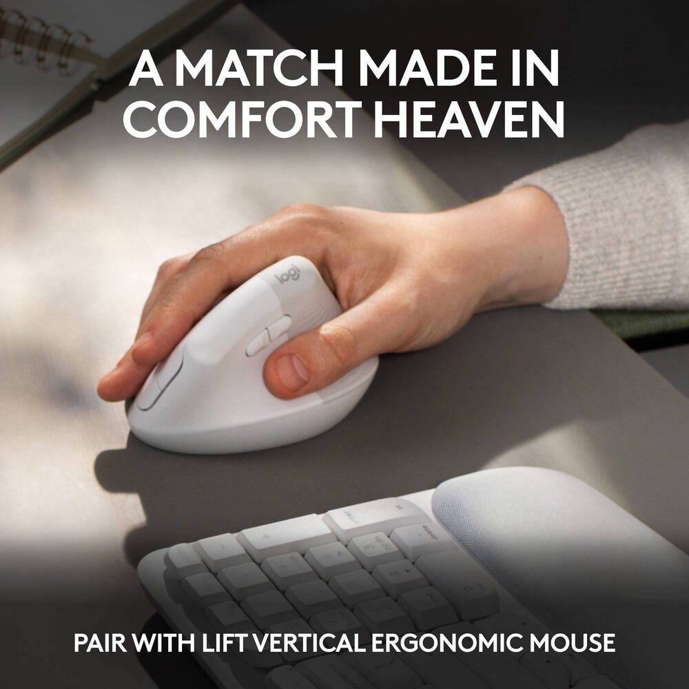 Logitech Wave Keys Wireless Ergonomic Keyboard (Off White)