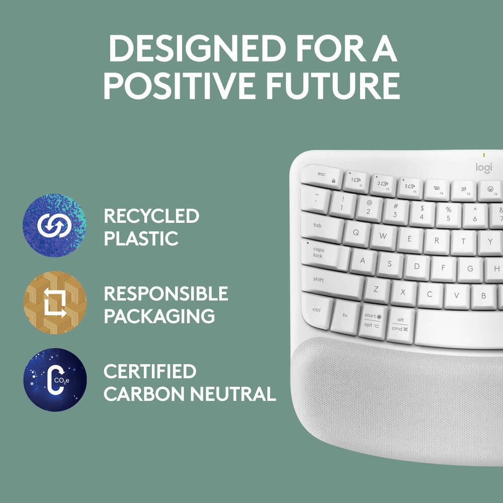 Logitech Wave Keys Wireless Ergonomic Keyboard (Off White)
