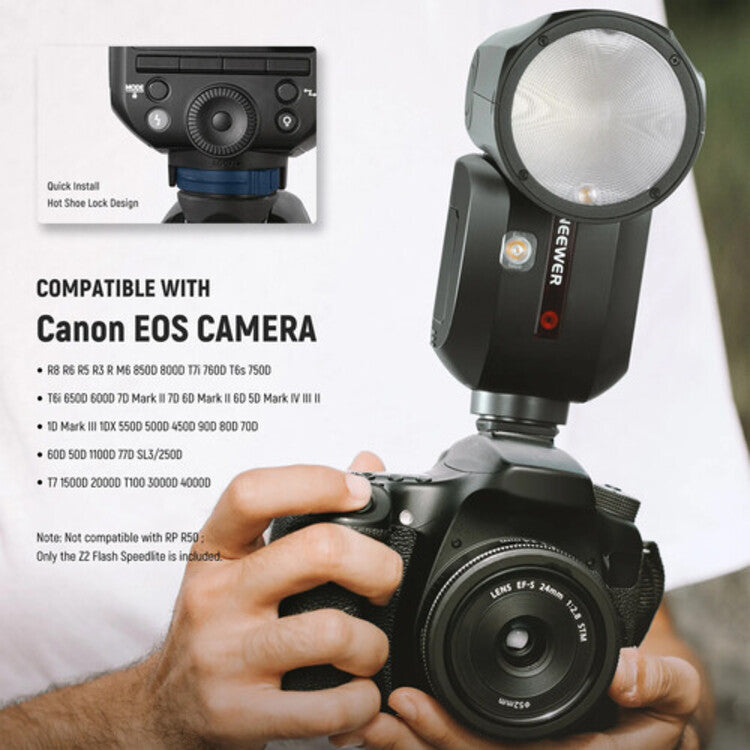 NEEWER Z2-C TTL Round Head Flash Speedlite - Canon