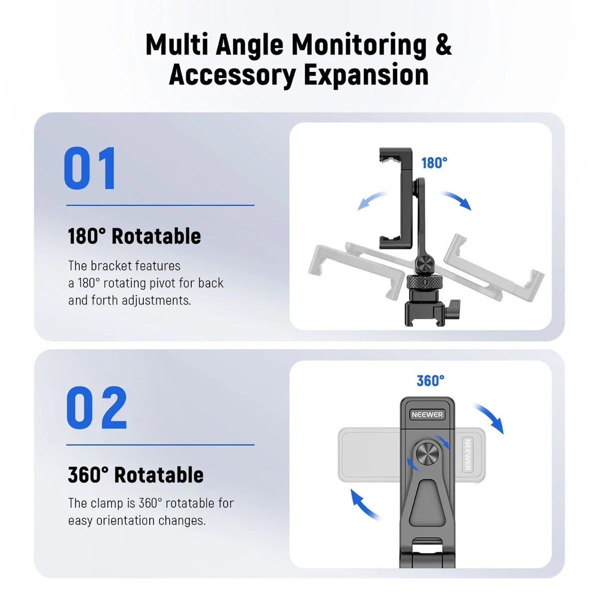 NEEWER Rotatable Phone Clamp for DJI RS Gimbals