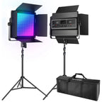 NEEWER RGB1200 LED Video Light with Light Stand - 2 Pack