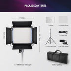 NEEWER RGB1200 LED Video Light with Light Stand - 2 Pack